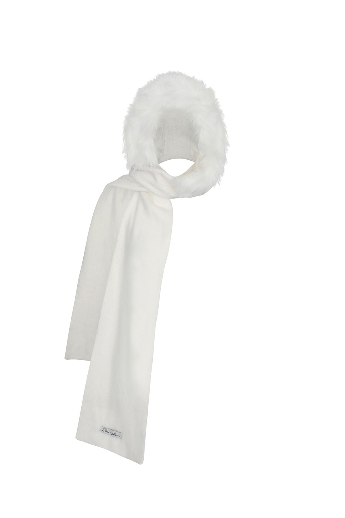 페인오어플레져(PAINORPLEASURE) CARRIE HOODED MUFFLER ivory