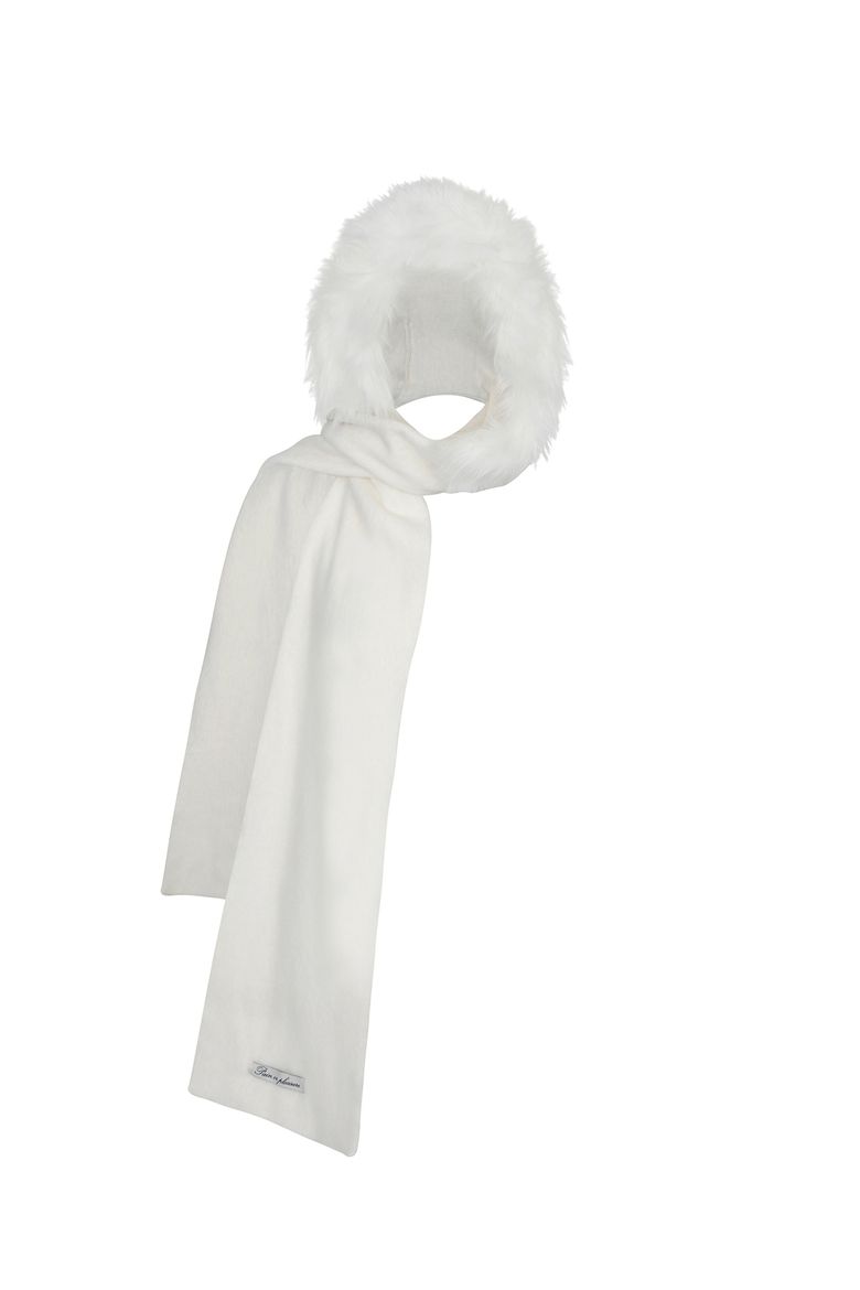 CARRIE HOODED MUFFLER ivory