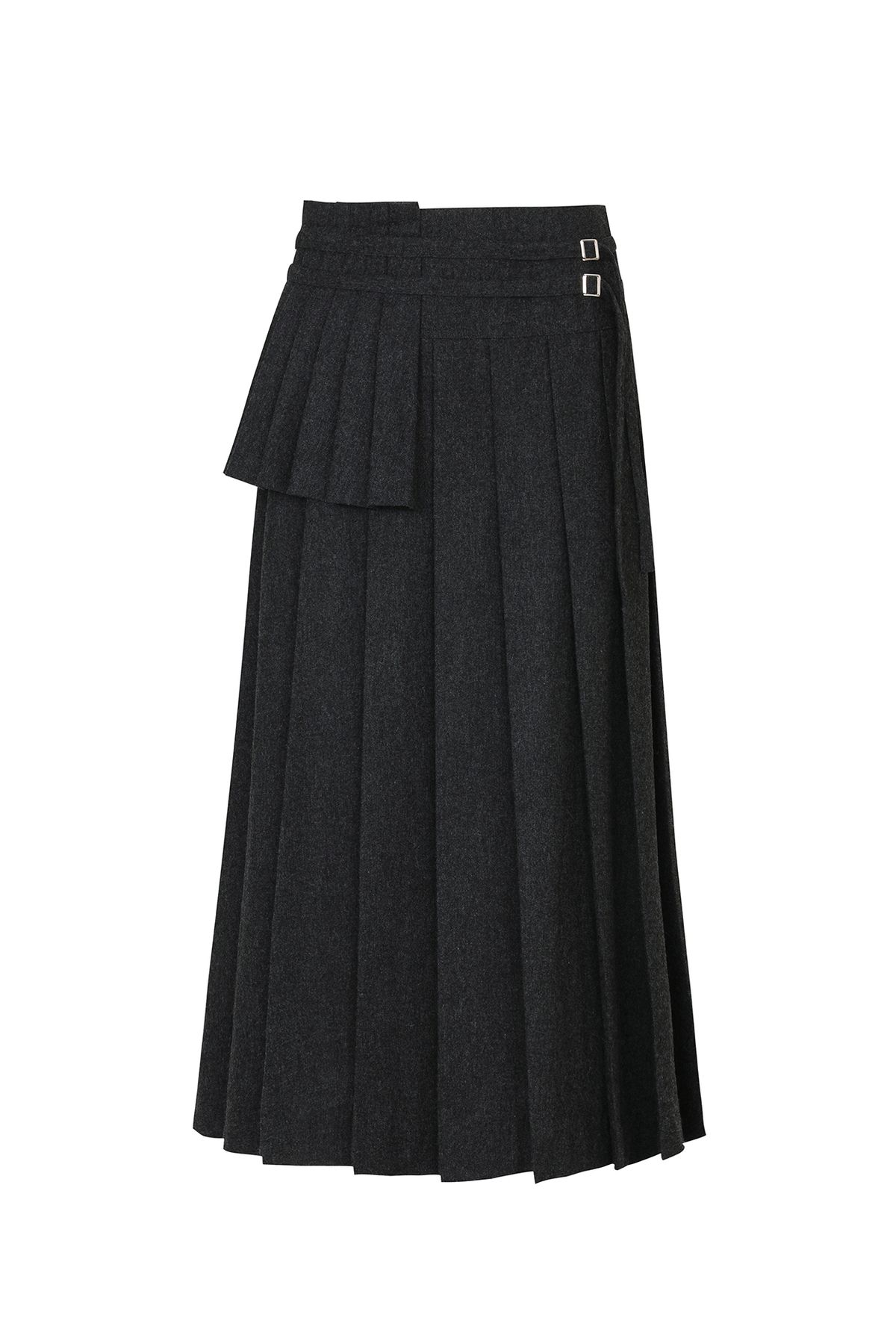 페인오어플레져(PAINORPLEASURE) LAYERED PLEATS SKIRT charcoal
