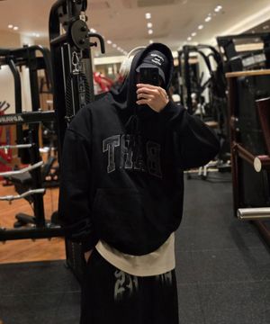 BART 카모 자수 로고 후드티