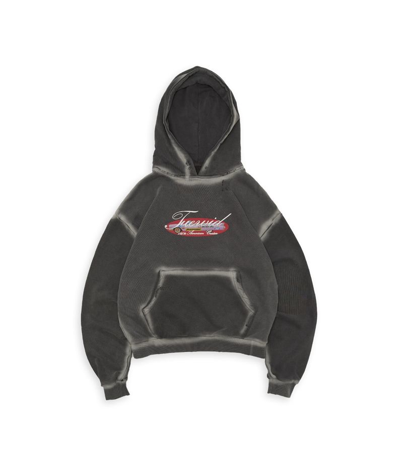 Tuewid croped hoodie in washed peppercorn