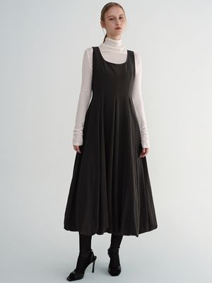 벌룬 맥시 드레스 / 차콜