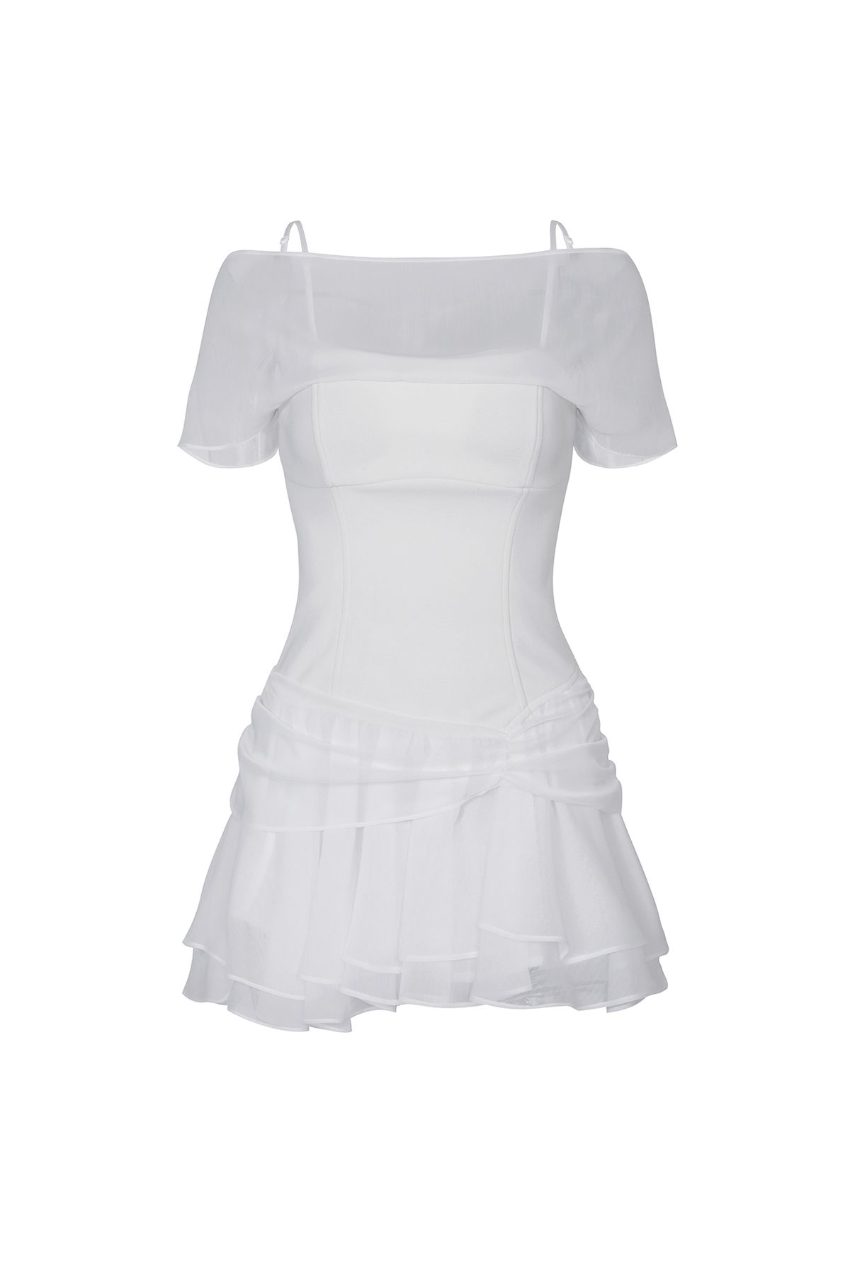 페인오어플레져(PAINORPLEASURE) MERRY CHIFFON DRESS white