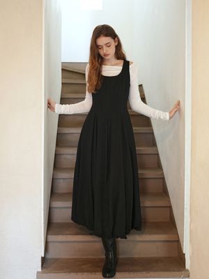 벌룬 맥시 드레스 / 블랙