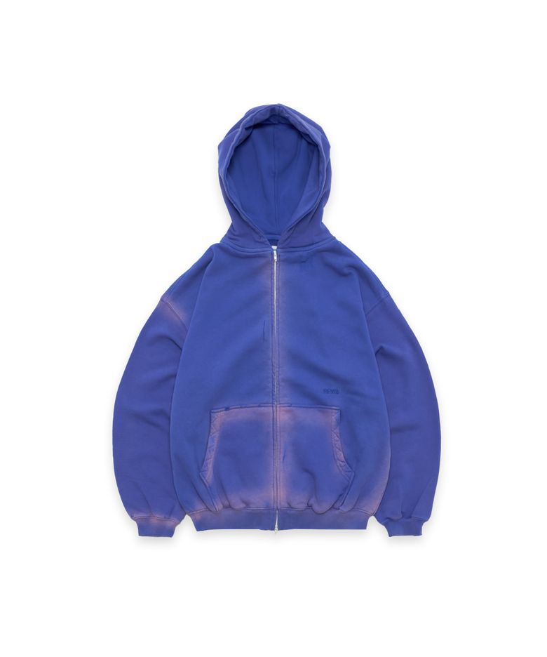 Tuewid classic embroidery zip-up in blueberry blue