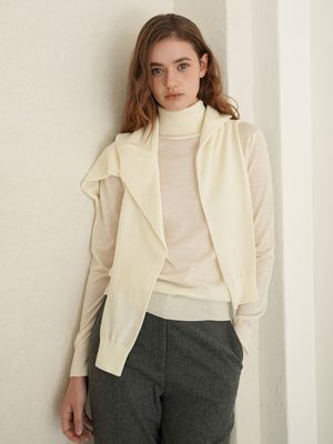 [울 100%] 울 터틀넥 니트 / 아이보리