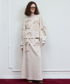 타이업 스커트_오트밀