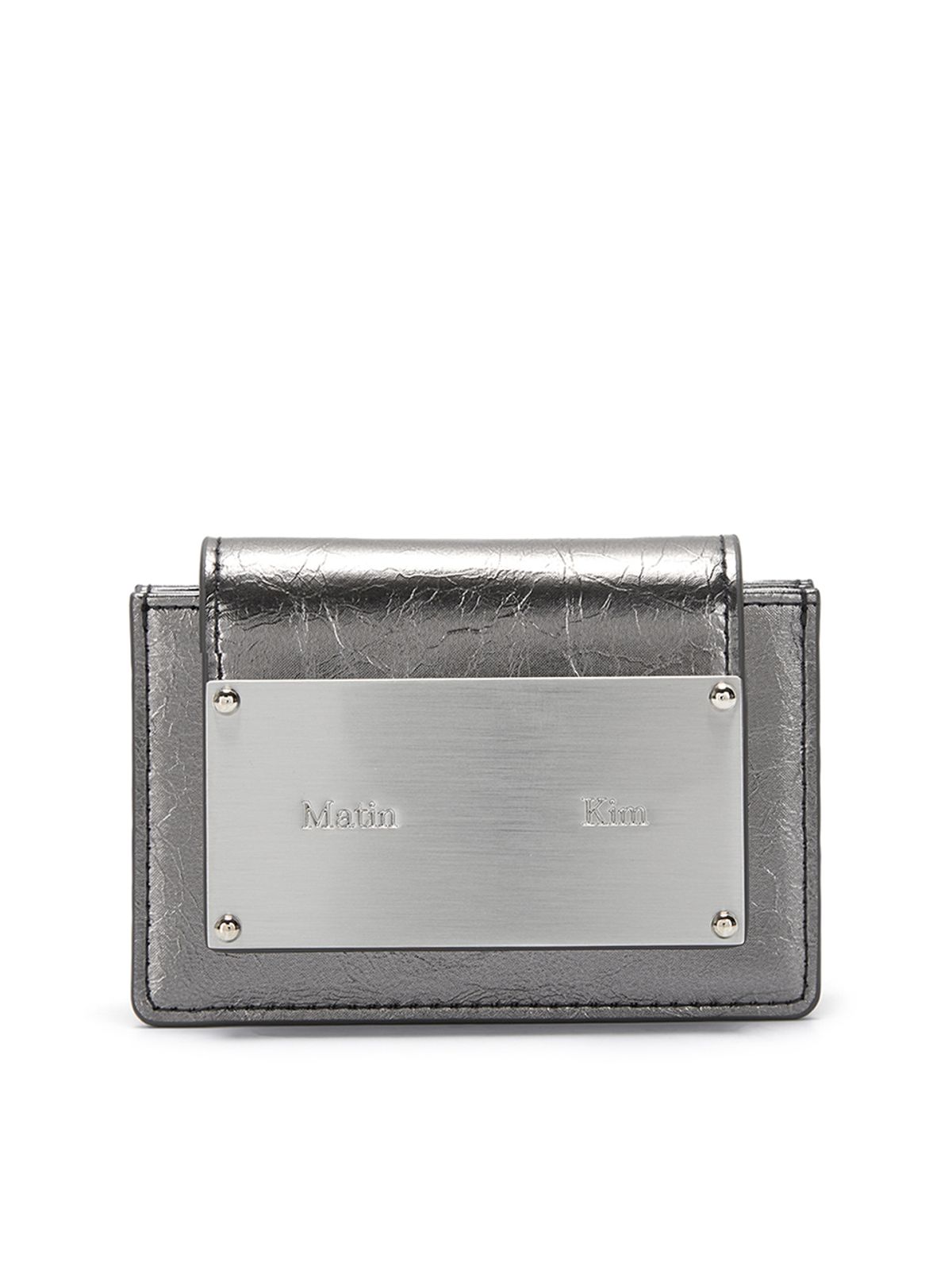 마뗑킴(MATIN KIM) ACCORDION WALLET IN DARK SILVER