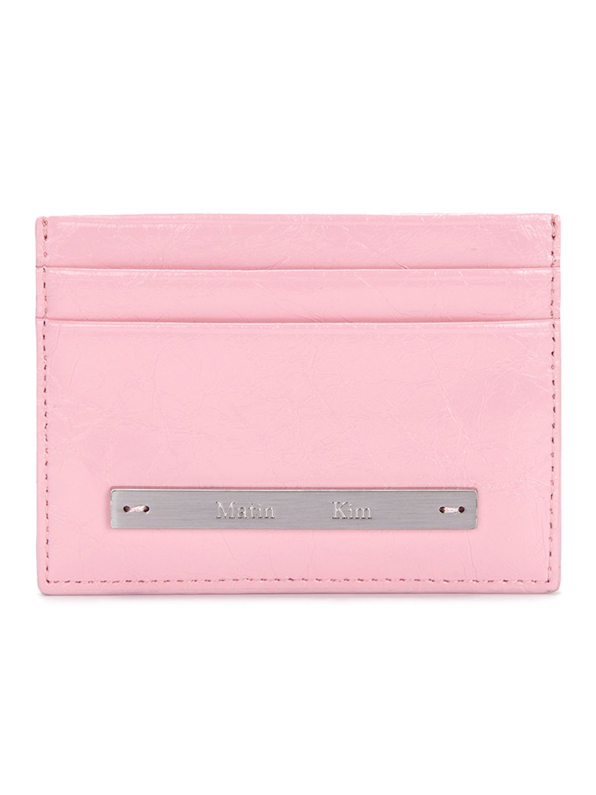 마뗑킴(MATIN KIM) GLOSSY CARD WALLET IN PINK