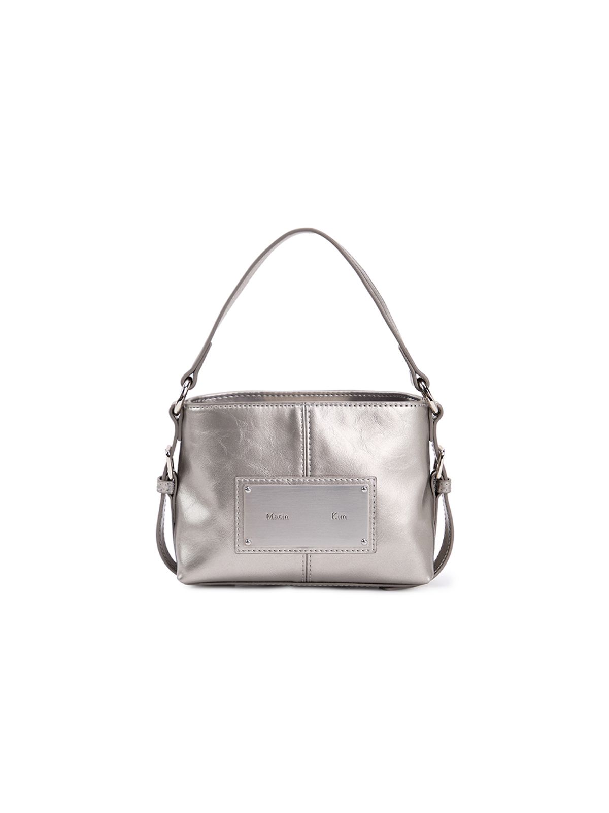 마뗑킴(MATIN KIM) HANDLE MINI CROSS BAG IN DARK SILVER