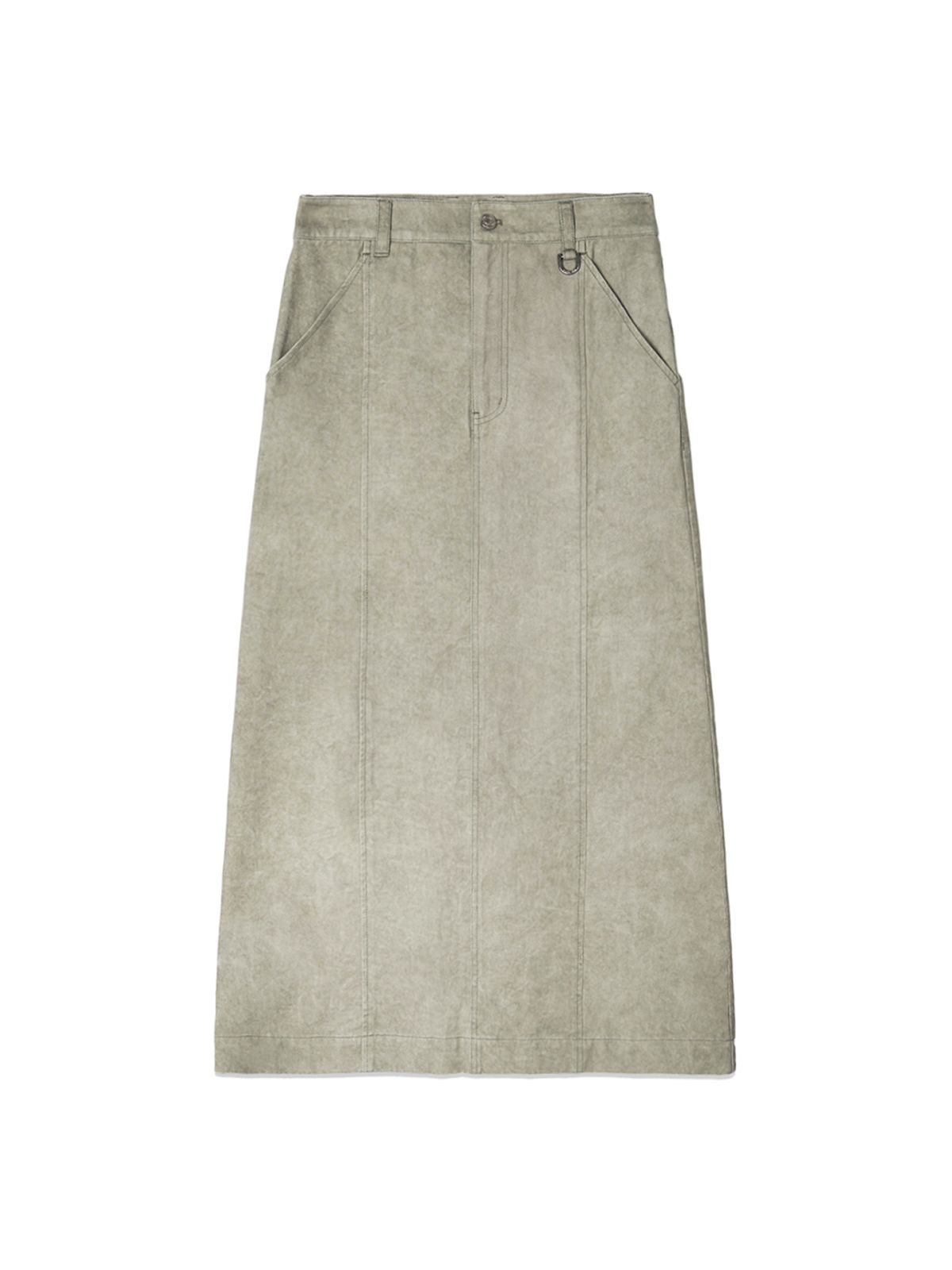 마뗑킴(MATIN KIM) WASHED MERMAID LONG SKIRT IN LIGHT KHAKI