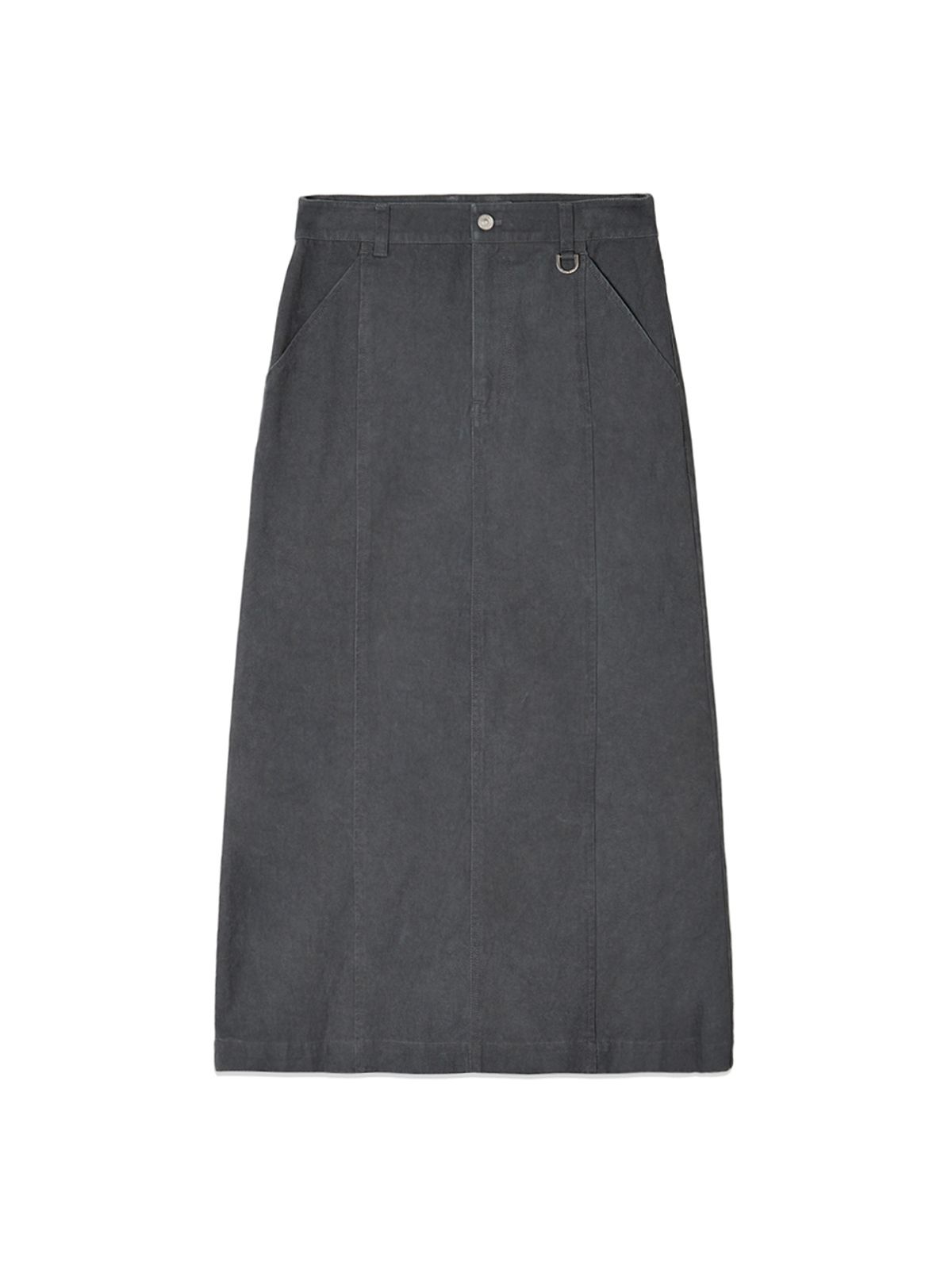 마뗑킴(MATIN KIM) WASHED MERMAID LONG SKIRT IN CHARCOAL