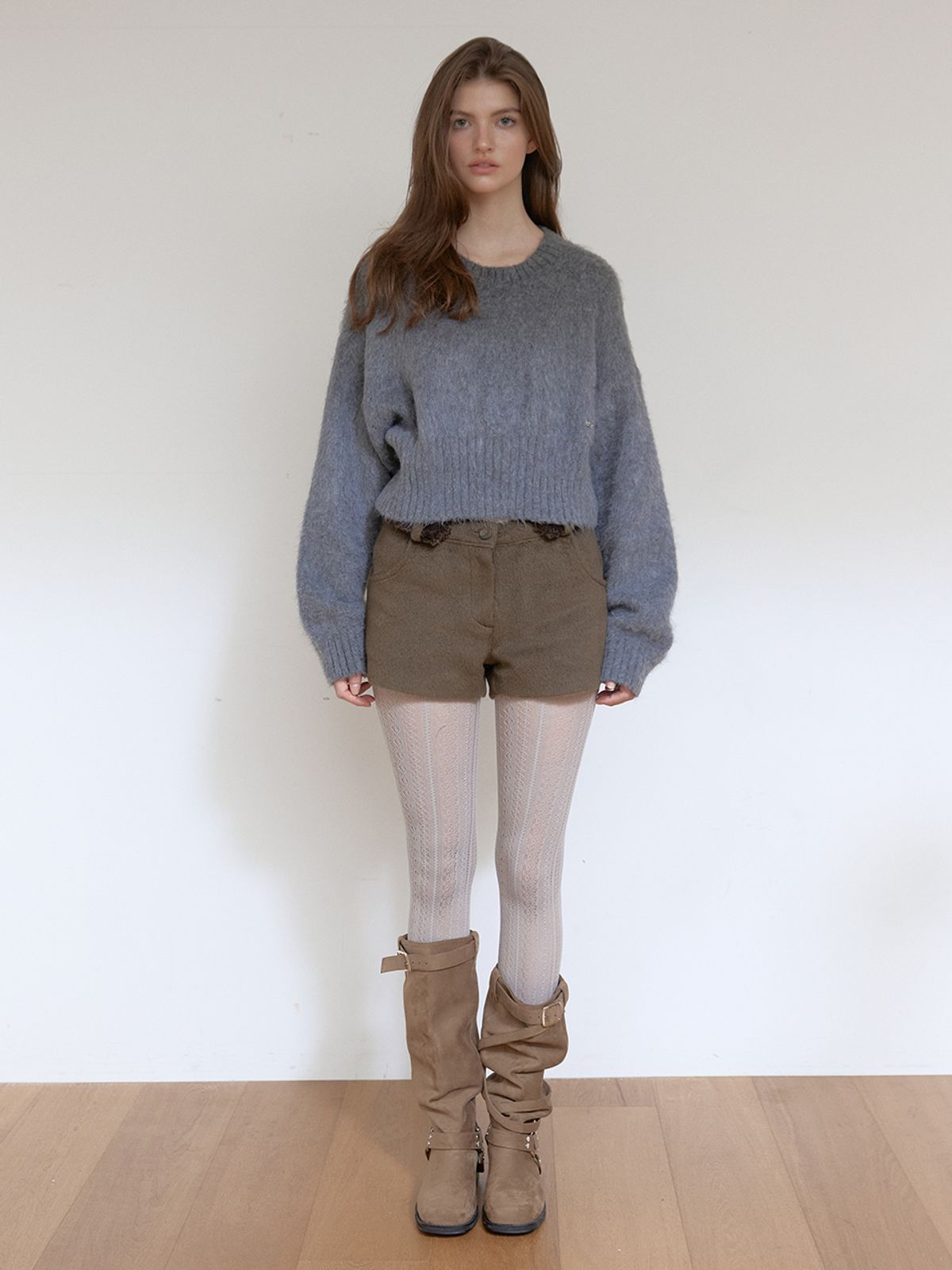 아수라(ASURA) FUR BELT MICRO PANTS (KHAKI)