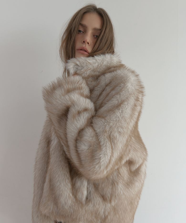 MIST TONE FUR JACKET (IVORY)