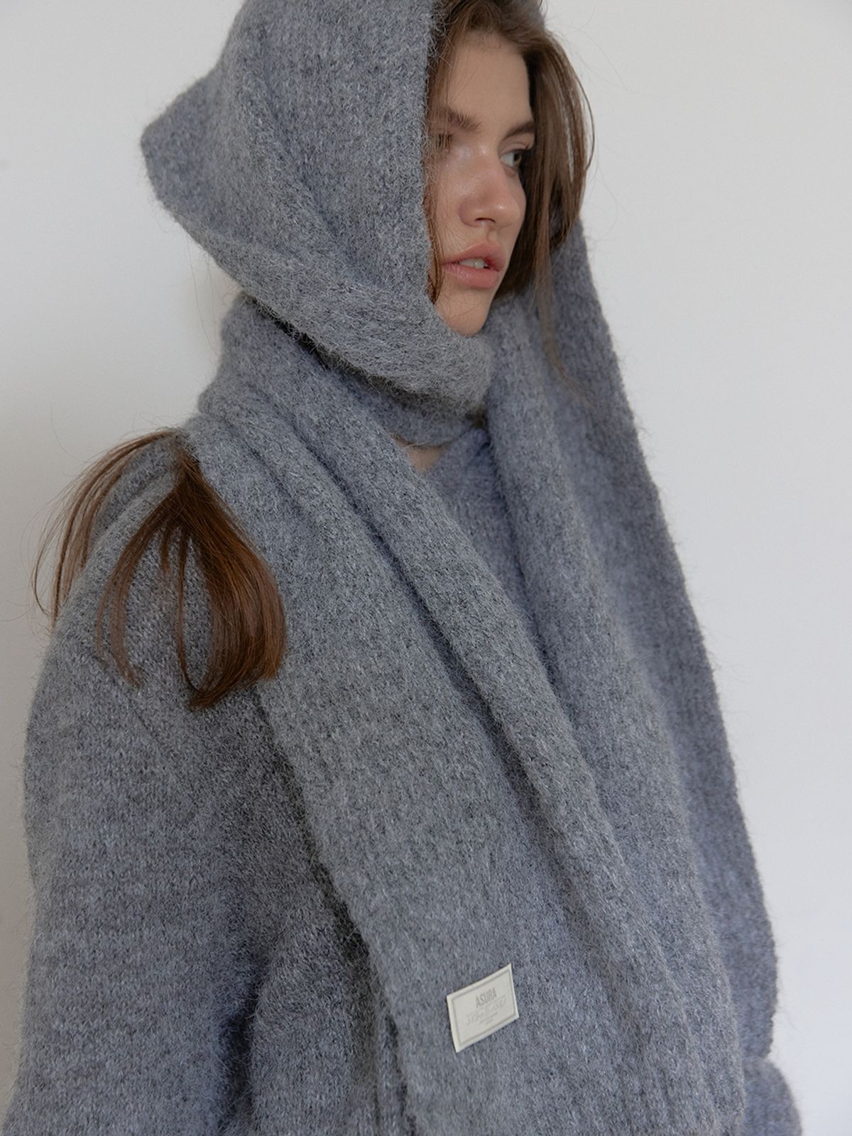 아수라(ASURA) WOOL KNIT MUFFLER (GREY)