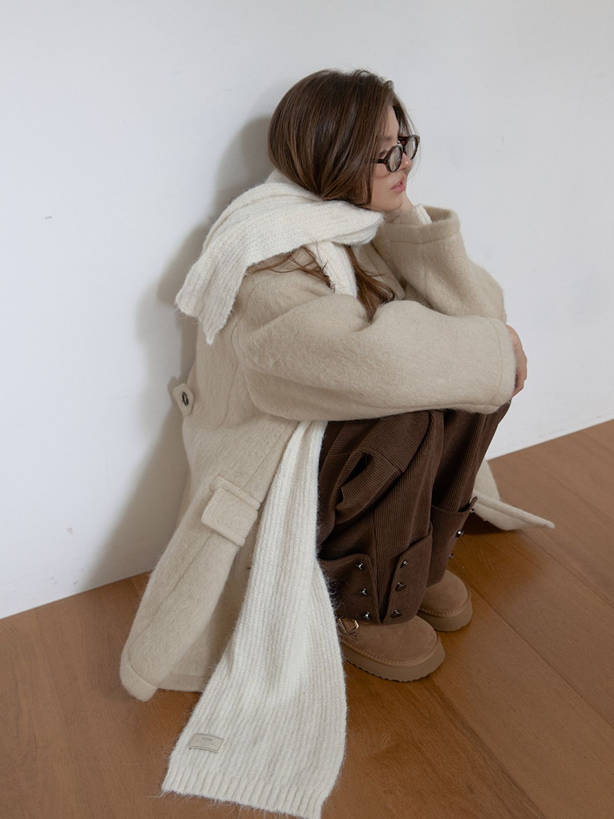 아수라(ASURA) WOOL KNIT MUFFLER (IVORY)