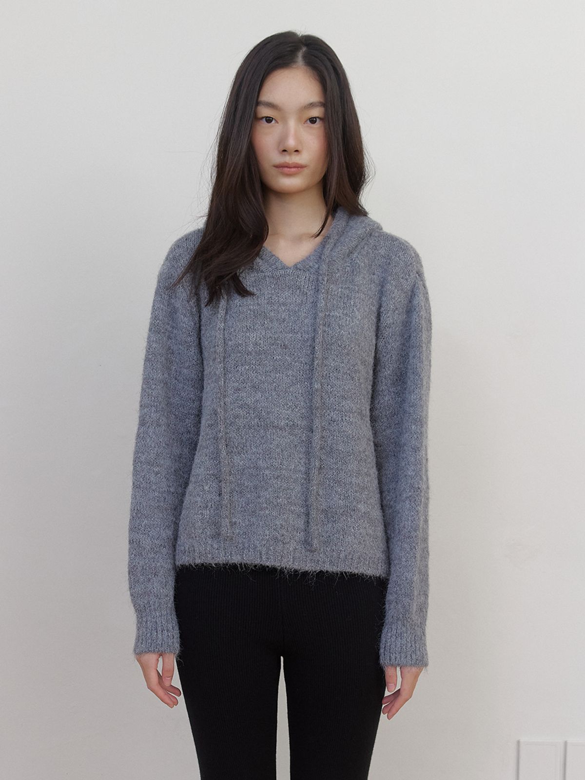 아수라(ASURA) AS BASIC WOOL KNIT HOODY (CHARCOAL)