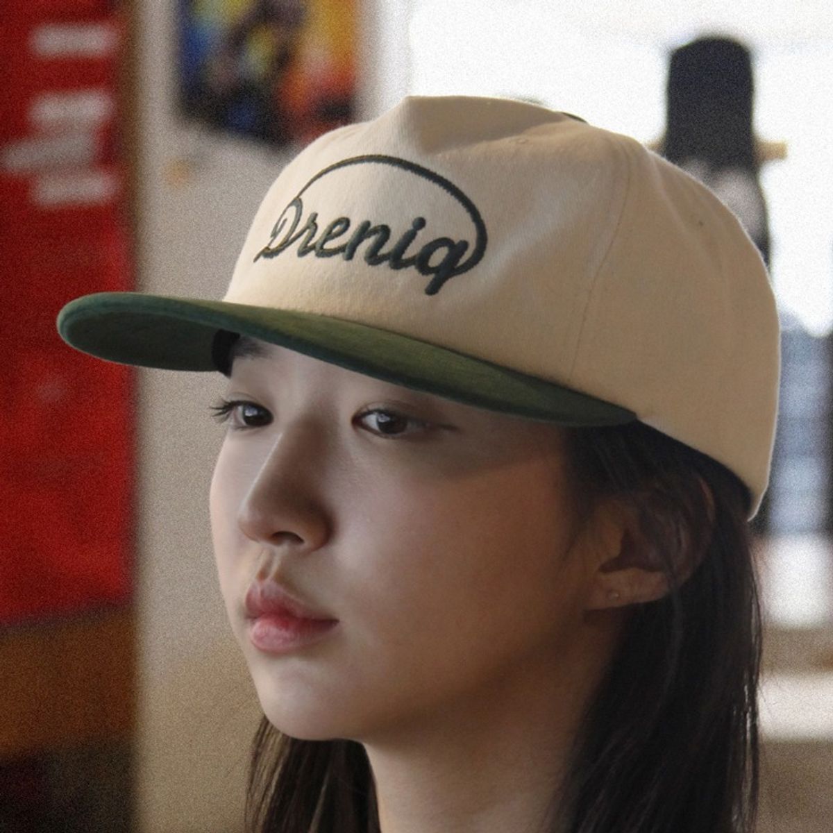 드리니끄(DRENIQ) 피치 투톤 플랫캡 아이보리