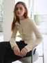 리브드 보트넥 가디건 / 라이트 베이지