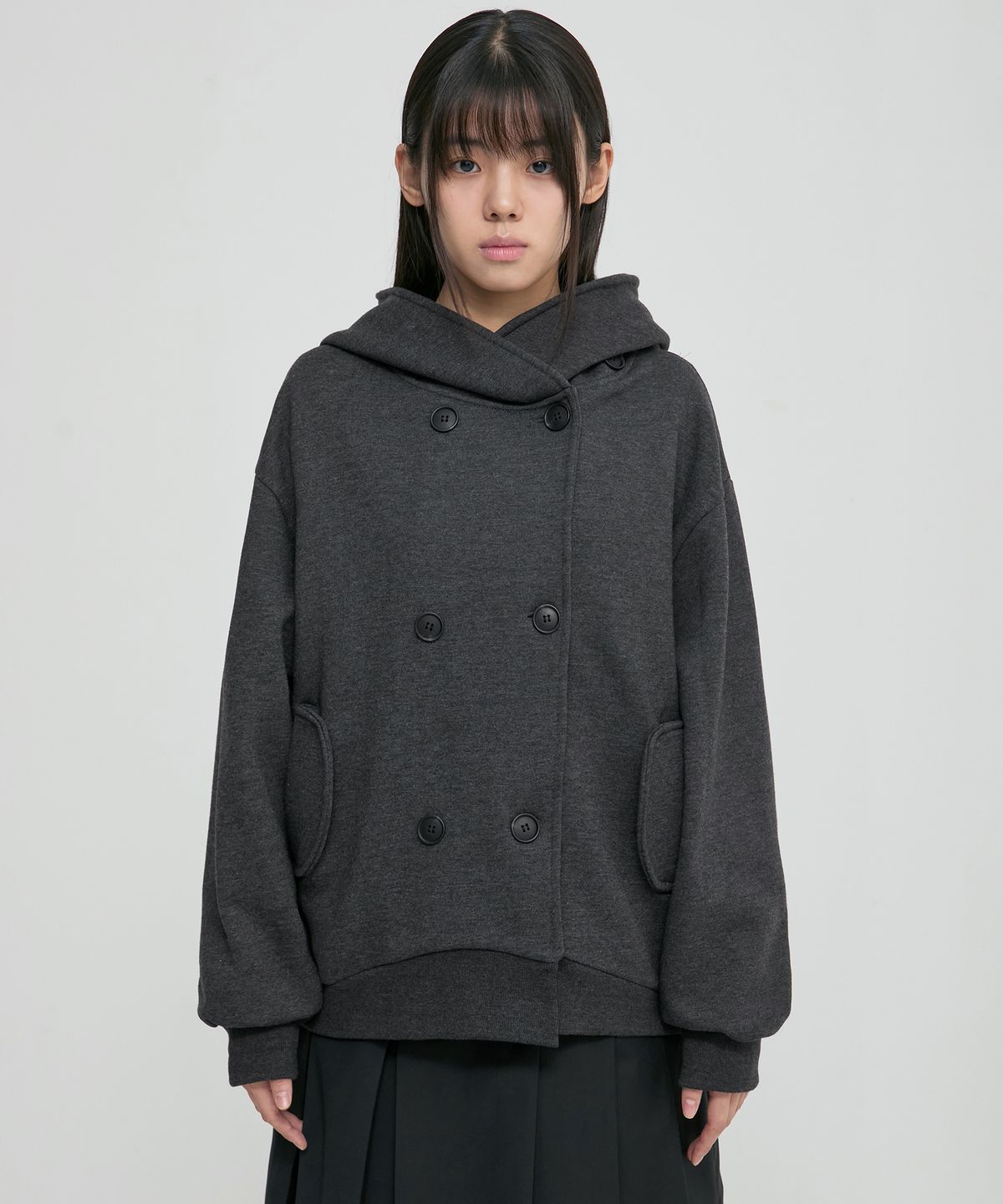 플레어업(FLAREUP) Double Hoodie (FL-101_Charcoal)