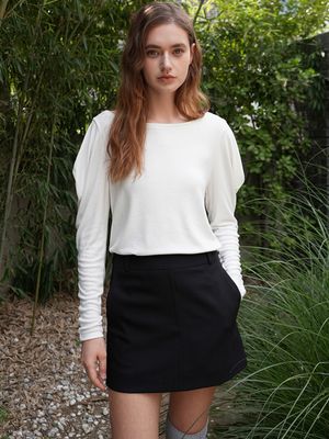 벌룬 슬리브 티셔츠 / 2컬러