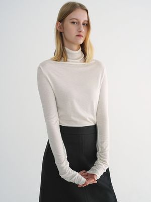 하이넥 울 셔링 티 / 5컬러