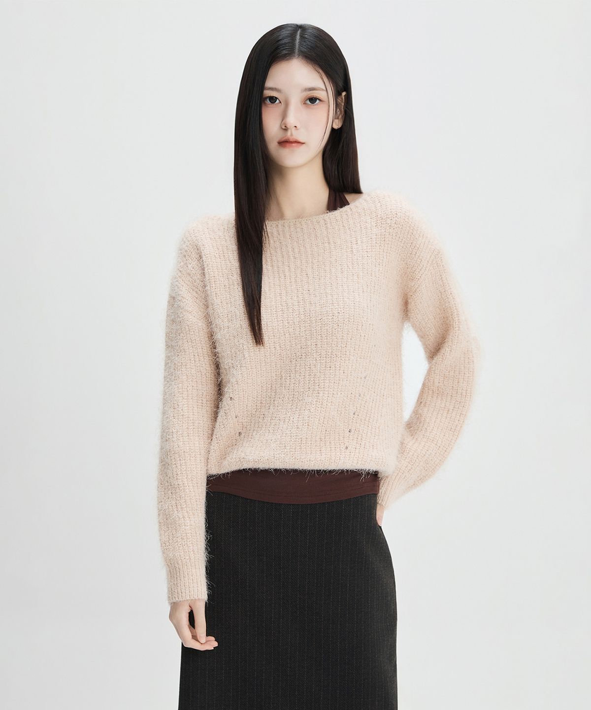 미쏘(MIXXO) 페미닌 날개사 풀오버_MIWKAG111T