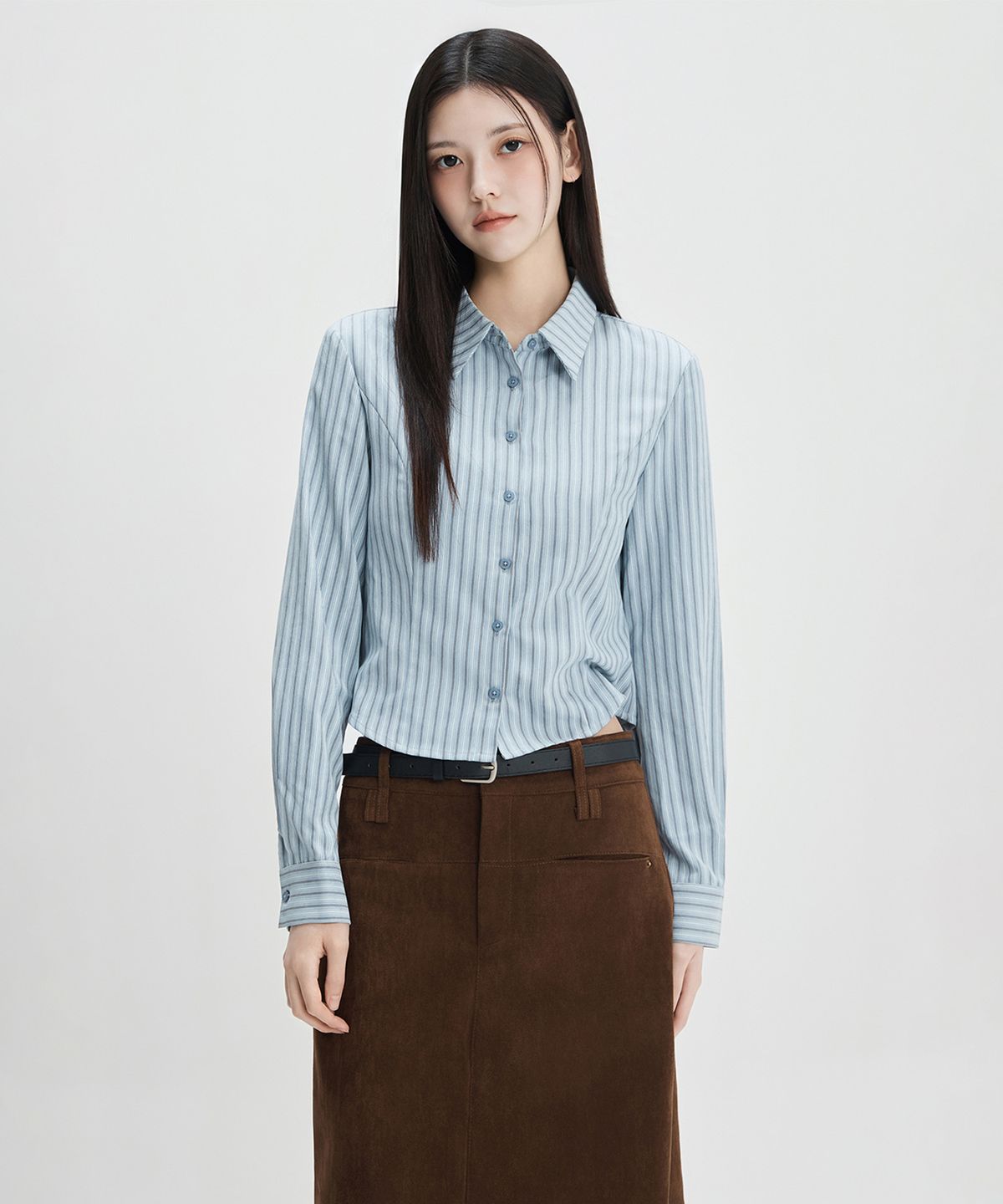 미쏘(MIXXO) 베이직 슬림핏 셔츠 RE YWG110A_MIWYWG10QA