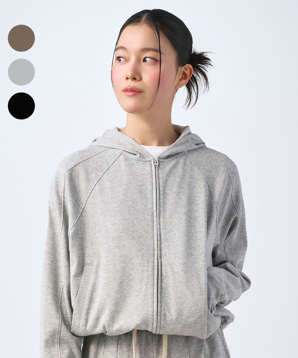 무신사 스탠다드 스포츠(MUSINSA STANDARD SPORTS) 코튼메쉬 오버핏 후드집업 우먼 (3color)