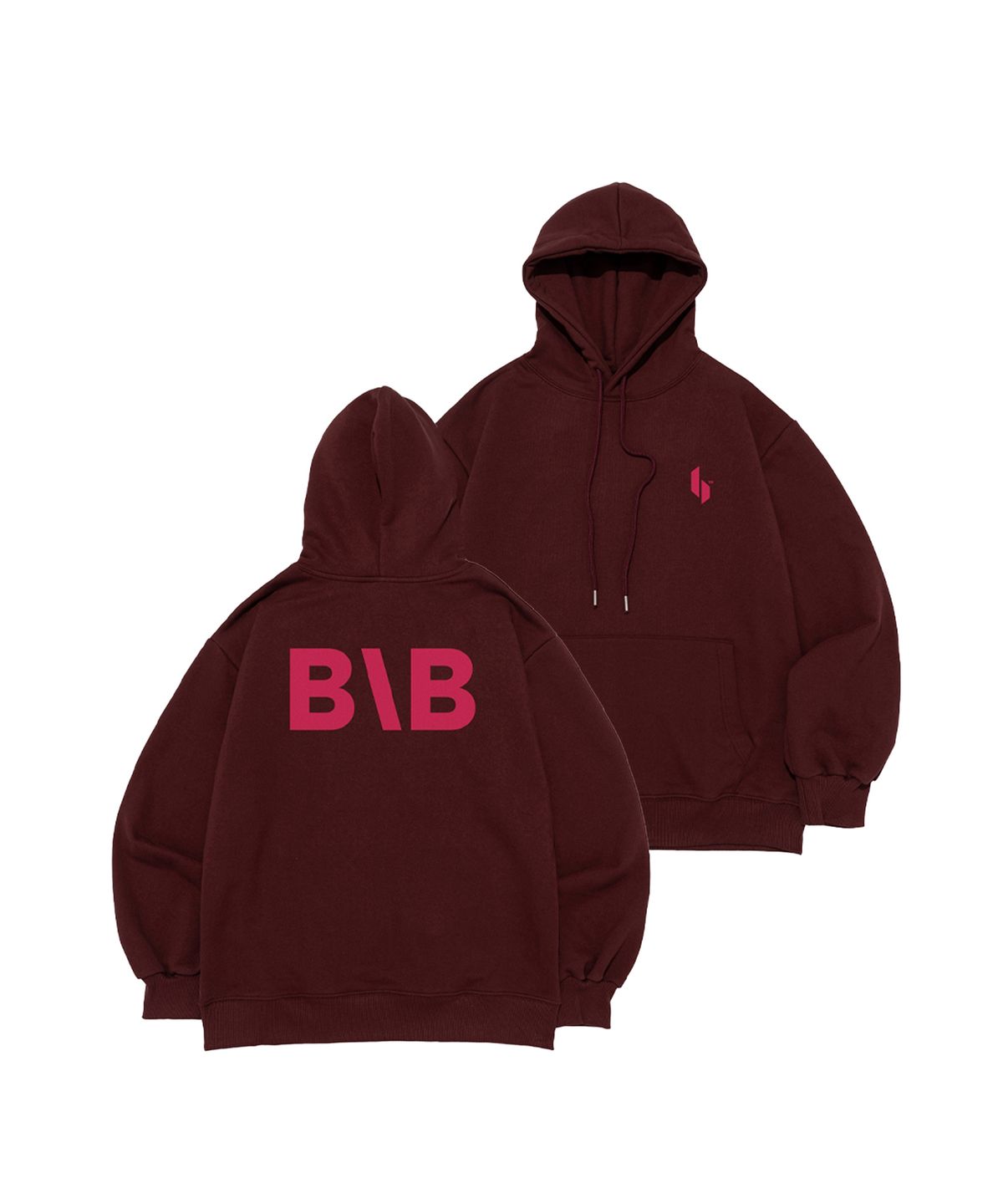 블랙브라이어(BLACK BRIAR) [기모선택] BB 아이덴티티 심볼 로고 후드 티셔츠 (와인)