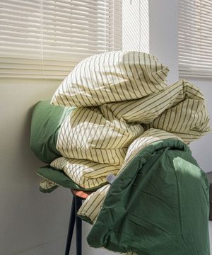 파운드 스트라이프 고밀도 60수 항균 워싱 옥수수솜 차렵이불세트 SS/Q 5컬러