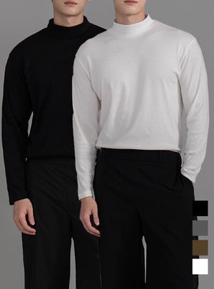 T2512 데일리 하프넥 목폴라 티셔츠 [4color]