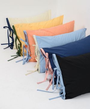 비스킷 고밀도 워싱 일반/리본 자루 베개커버 50*70 6컬러