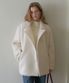 Hairy Wool Half Coat - Ivory