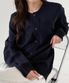 라운드 단추 가디건 Navy