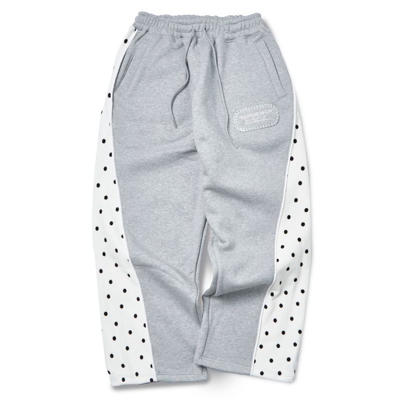 Velour Dot Piping Sweatpants (MELANGE GRAY)