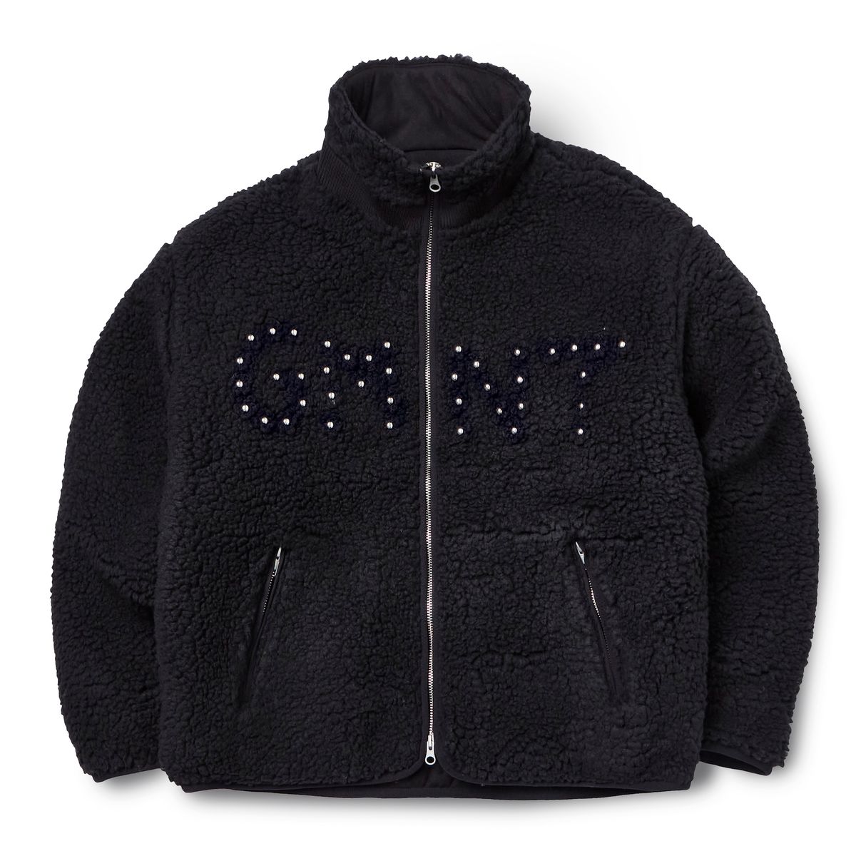가먼츠팹(GARMENTS FAB) Flower Crochet Sherpa Jacket (BLACK)