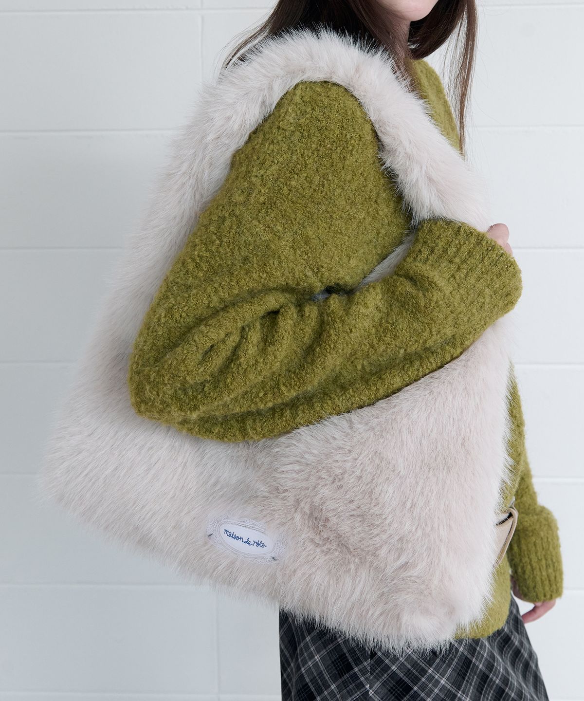로라로라(ROLAROLA) FUR TOTE BAG IVORY