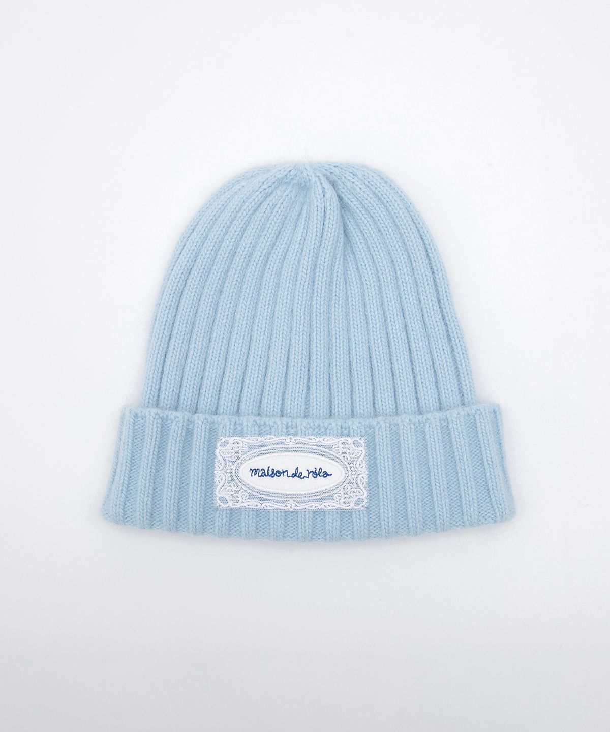 로라로라(ROLAROLA) LACE LABEL ANGORA KNIT BEANIE SKY