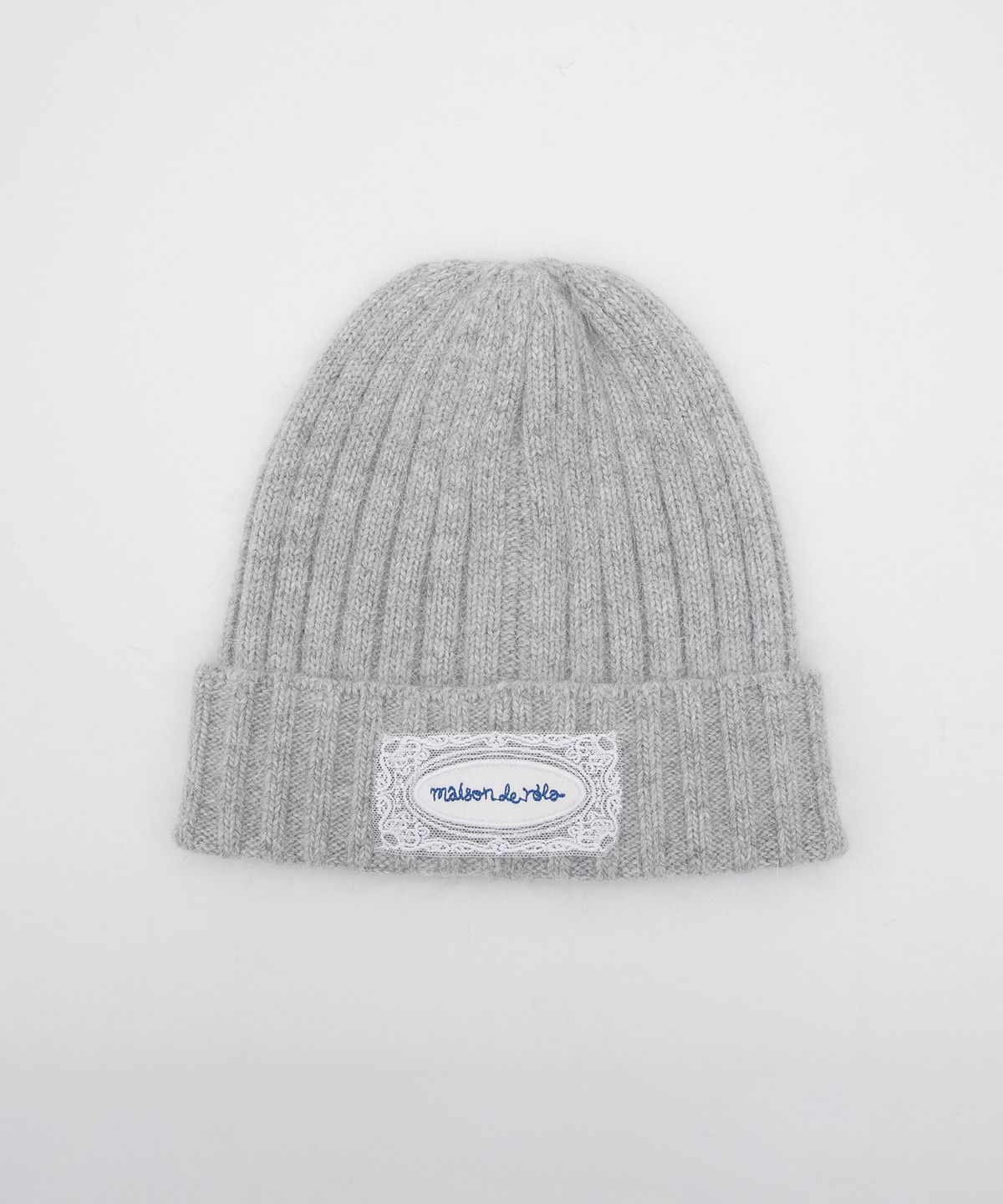 로라로라(ROLAROLA) LACE LABEL ANGORA KNIT BEANIE MELANGE GRAY