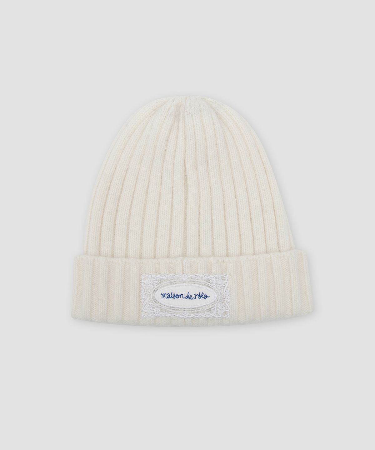 로라로라(ROLAROLA) LACE LABEL ANGORA KNIT BEANIE IVORY