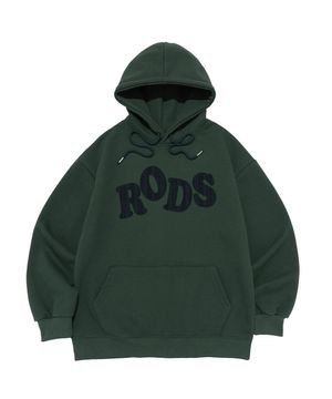 RODS 빅 로고 체크 후드티 (그린)