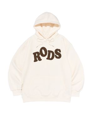 RODS 빅 로고 체크 후드티 (아이보리)