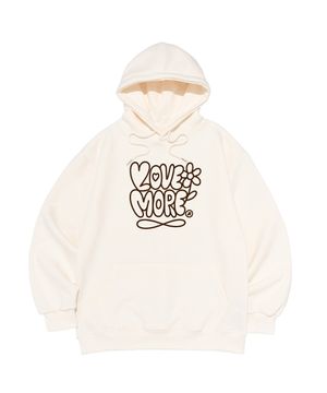러브모어 그래픽 후드티 (아이보리)