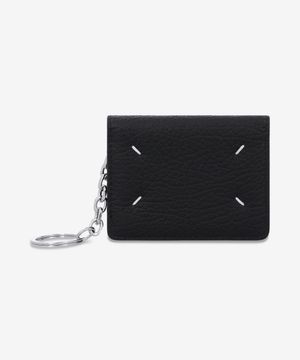 4 스티치 키링 카드 홀더 - 블랙 / S56UI0128P4455T8013