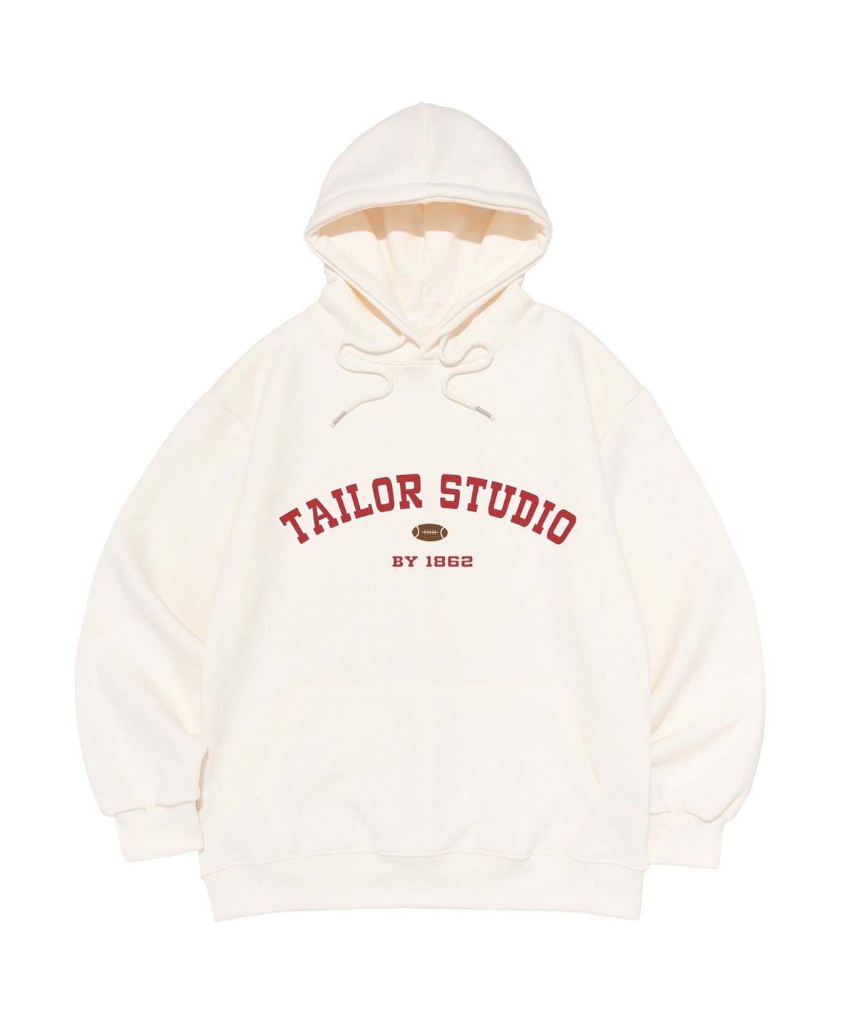 테일러 스튜디오(TAILOR STUDIO) [기모/NO기모] 컬리지 아치 로고 후드 (아이보리)