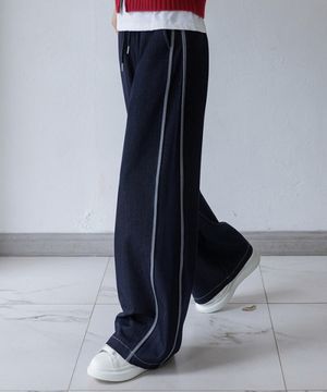 [데님라이크] 헤이리 스티치 와이드 밴딩팬츠(사계절VER)_53PT677