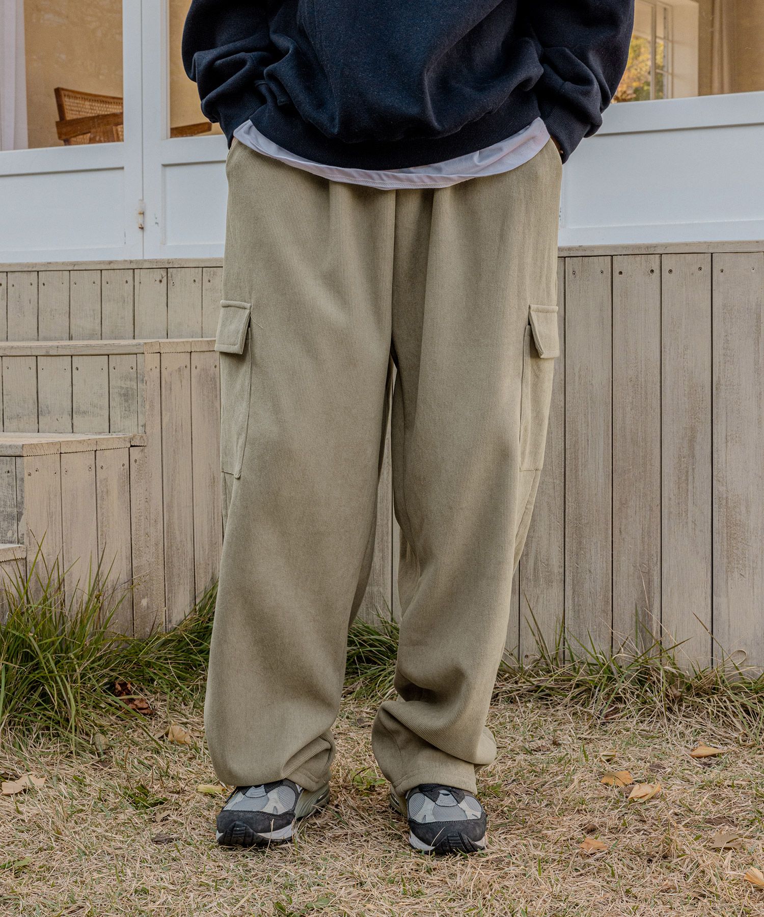 MUSINSA公式 | RUGGED HOUSE コーデュロイワイドカーゴパンツベージュ