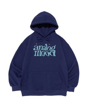 웨이브 로고 후드티셔츠 (블루)