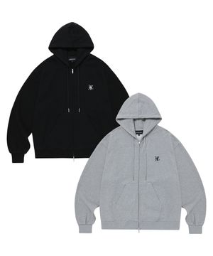 (기모)Signature hood zip-up (2colors)